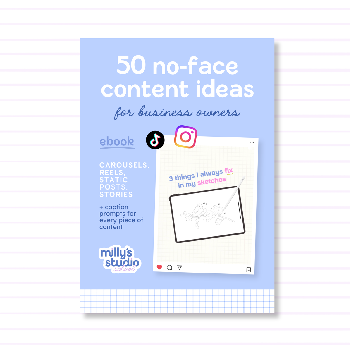 No Face Content Ideas - 50 No-Face Content Ideas E-Book – Milly's Studio