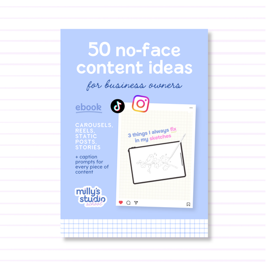 ‘50 No-Face Content Ideas’ E-Book – A Guide to Creating Engaging Content Without Showing Your Face