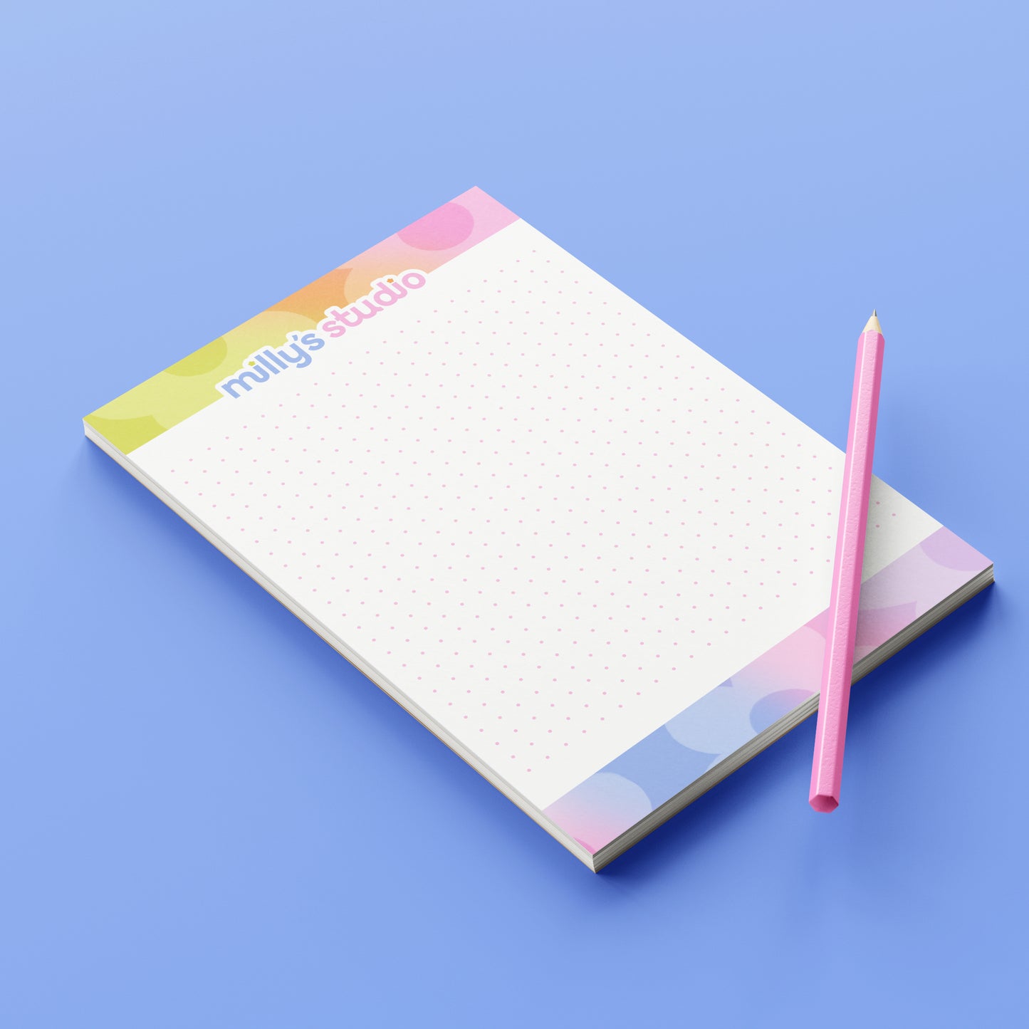 A5 Milly's Studio Essentials Notepad - Colourful Gradient Design