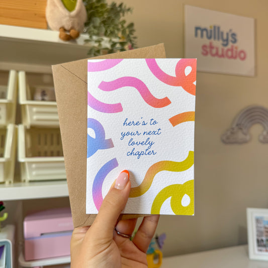 Here's to Your Next Lovely Chapter Greeting Card