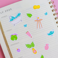 A Bubble Bath & a Podcast Sticker Sheet