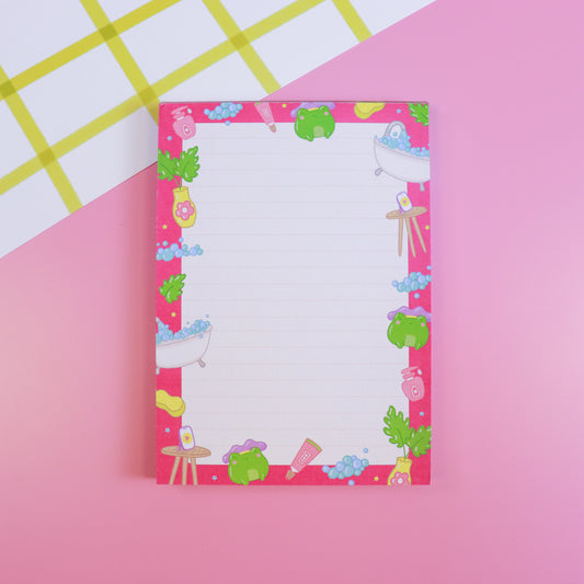A Bubble Bath & a Podcast Notepad