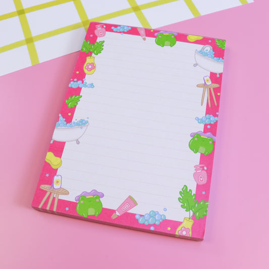 A Bubble Bath & a Podcast Notepad