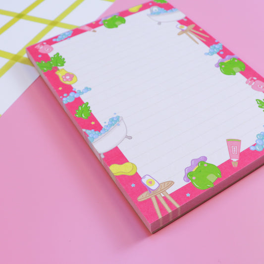A Bubble Bath & a Podcast Notepad