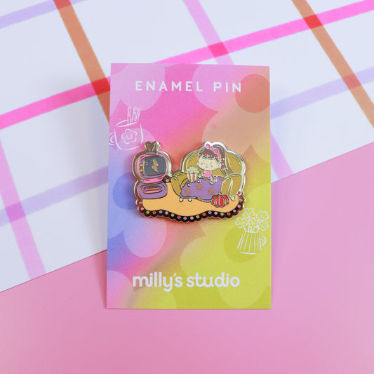 Blankets & Blockbusters Enamel Pin