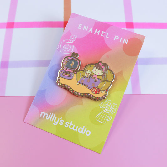 Blankets & Blockbusters Enamel Pin