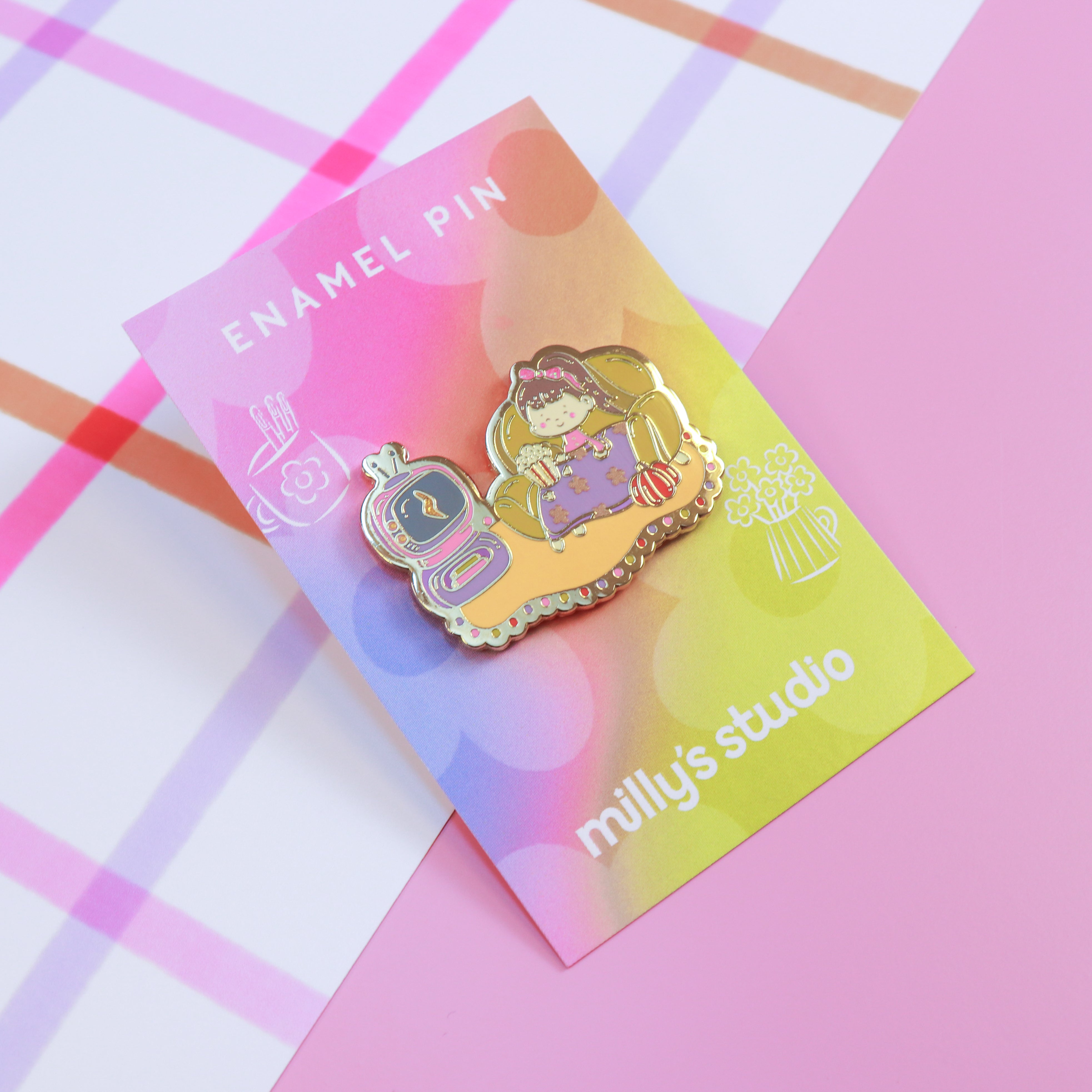 Blankets & Blockbusters Enamel Pin