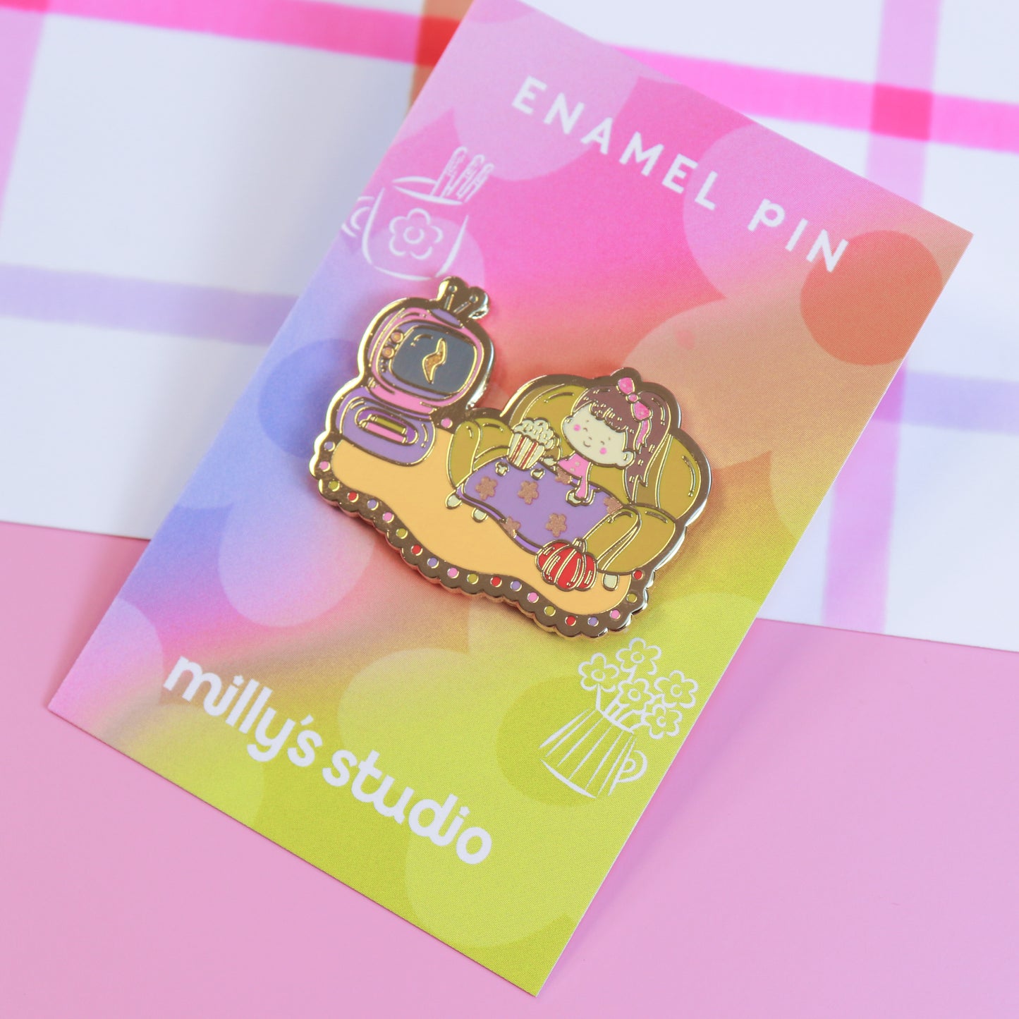 Blankets & Blockbusters Enamel Pin