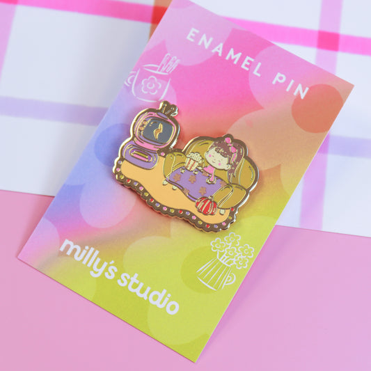 Blankets & Blockbusters Enamel Pin