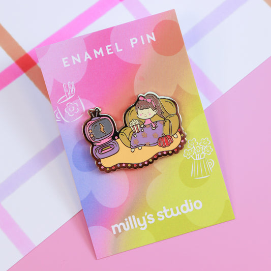 Blankets & Blockbusters Enamel Pin