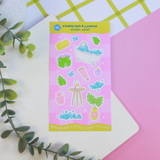 A Bubble Bath & a Podcast Sticker Sheet