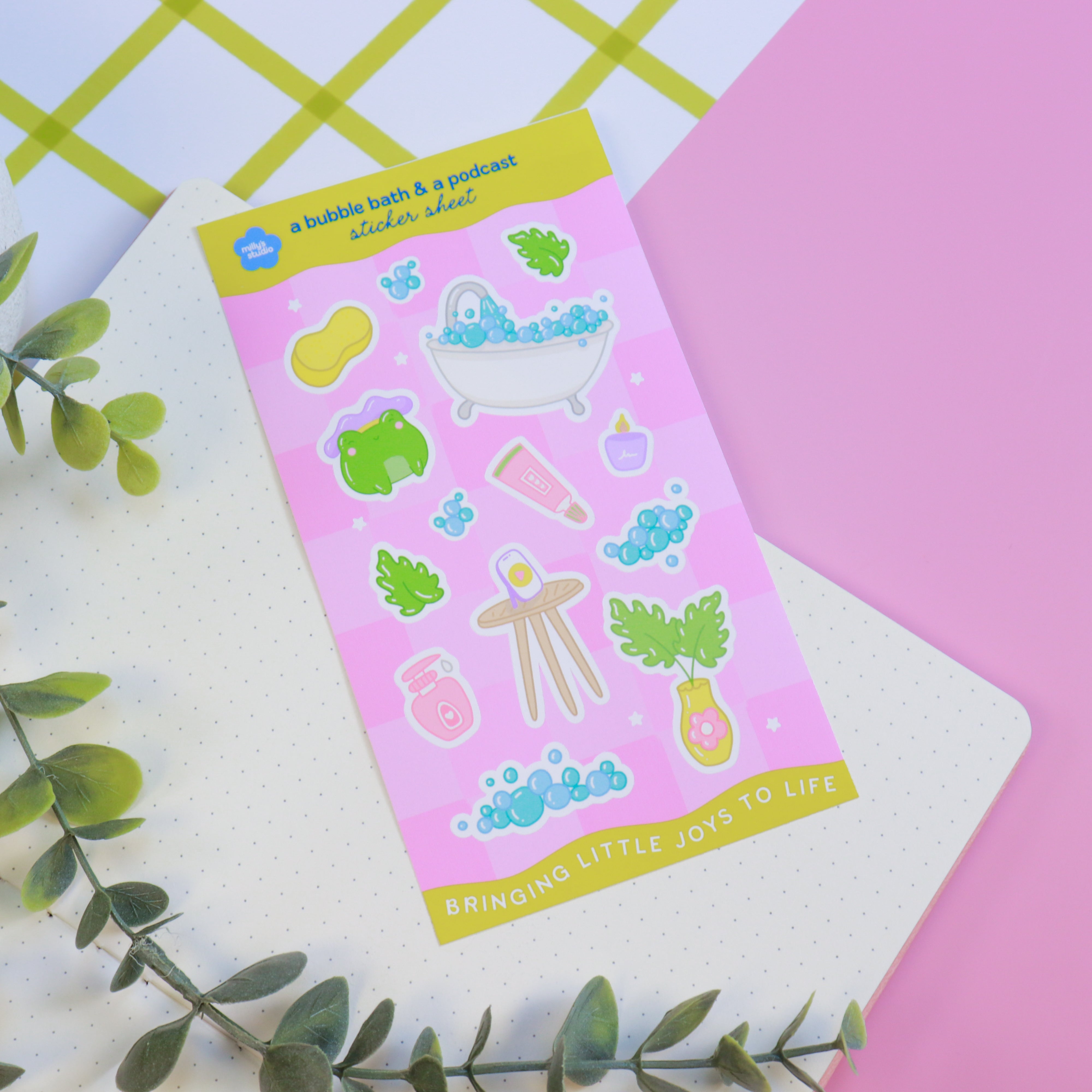 A Bubble Bath & a Podcast Sticker Sheet