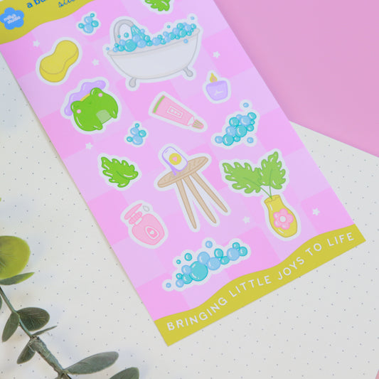 A Bubble Bath & a Podcast Sticker Sheet