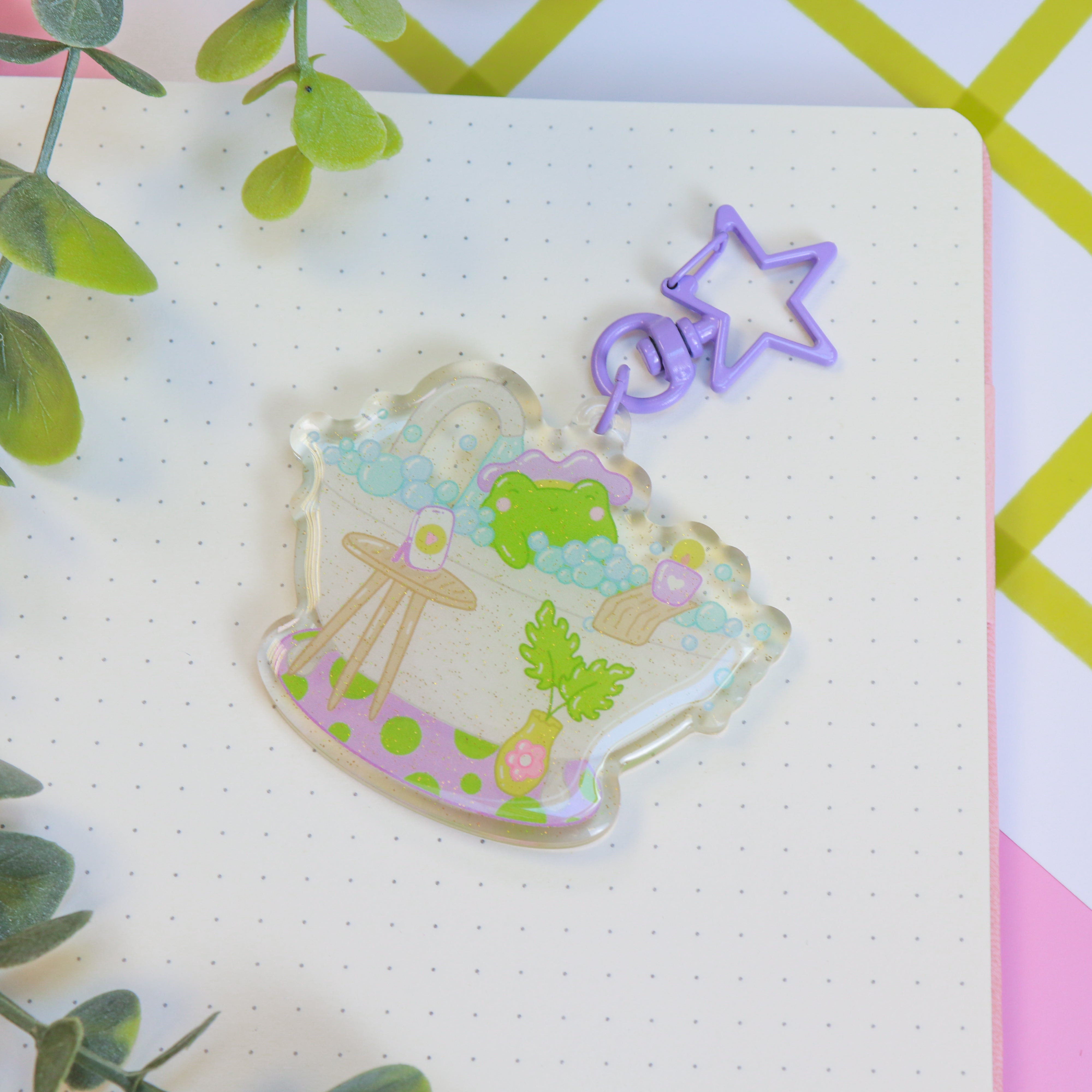 A Bubble Bath & a Podcast Acrylic Keyring