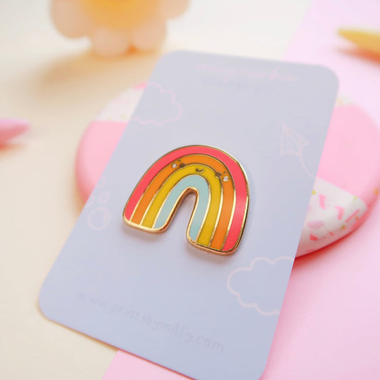 Smiley Rainbow Enamel Pin